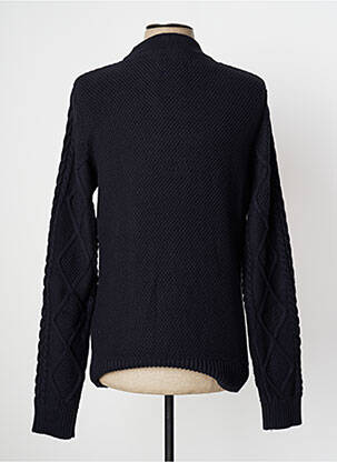 Pull maille torsadée manches longues bleu JACK & JONES homme