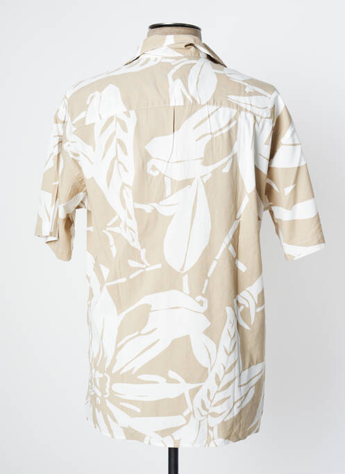 Chemise manches courtes beige JACK & JONES pour homme