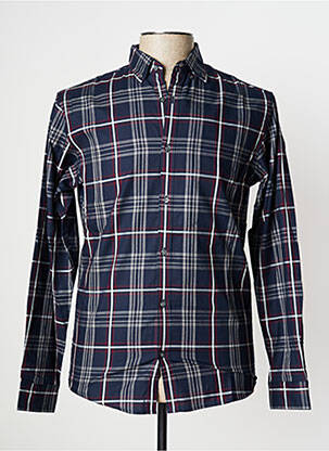 Chemise manches longues poignets boutonnés bleu JACK & JONES homme