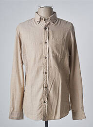Chemise manches longues poches poitrine beige JACK & JONES homme