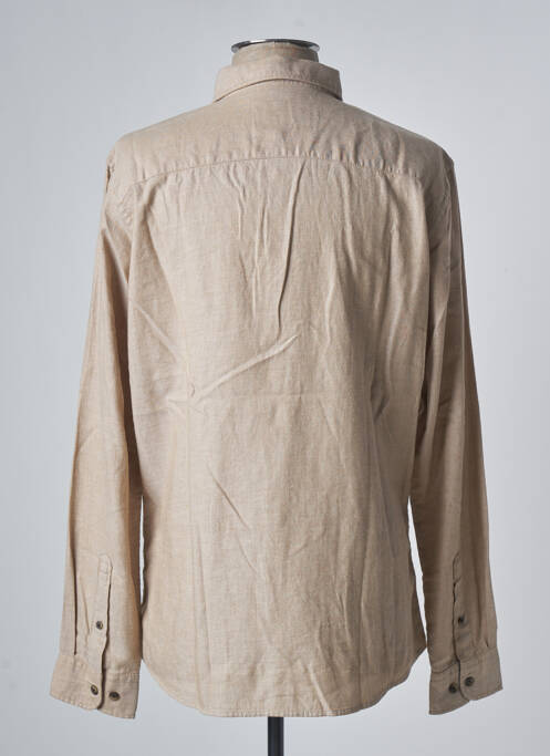 Chemise manches longues beige JACK & JONES pour homme