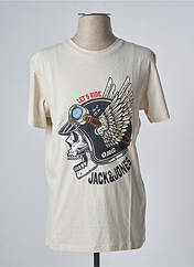 T-shirt beige JACK & JONES pour homme seconde vue