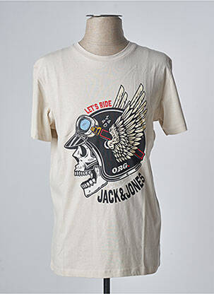 T-shirt beige JACK & JONES pour homme