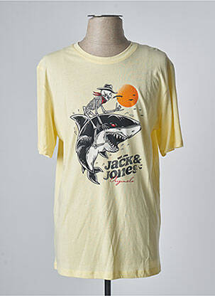 T-shirt jaune JACK & JONES pour homme