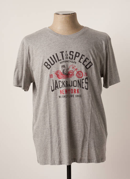 T-shirt gris JACK & JONES pour homme