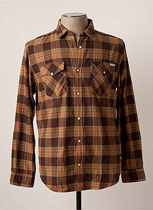 Chemise manches longues manches longues marron JACK & JONES homme