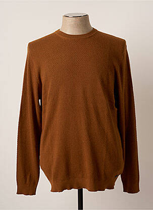 Pull stretch manches longues marron JACK & JONES homme
