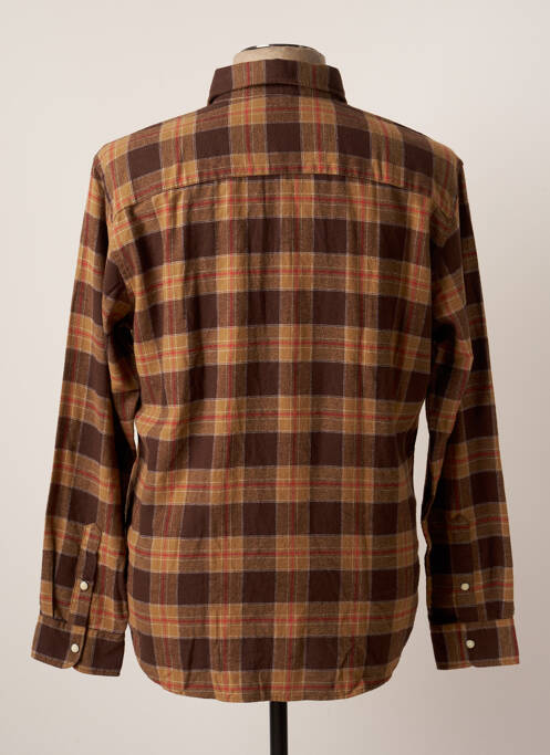 Chemise manches longues marron JACK & JONES pour homme