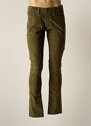 Pantalon slim tissage velours taille normale vert JACK & JONES homme