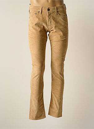 Pantalon slim tissage velours taille normale beige JACK & JONES homme