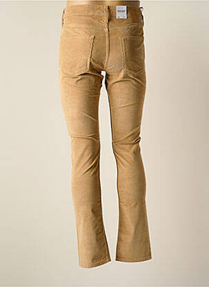 Pantalon slim tissage velours taille normale beige JACK & JONES homme
