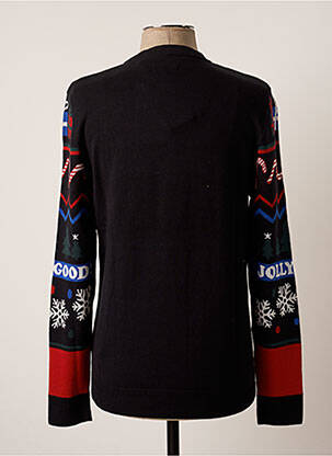 Pull tissage jacquard manches longues noir JACK & JONES homme