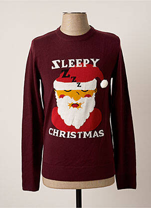 Pull stretch manches longues rouge JACK & JONES homme