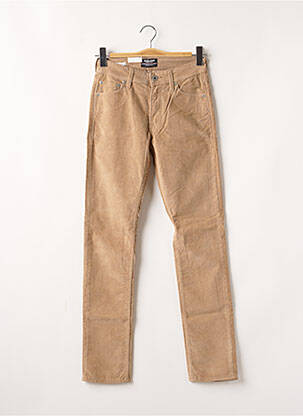 Pantalon slim tissage velours taille normale beige JACK & JONES homme