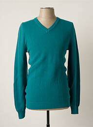 Pull col v manches longues vert DAMART homme