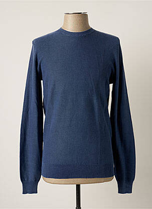 Pull tissage chiné manches longues bleu DAN JOHN homme