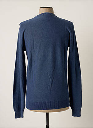 Pull tissage chiné manches longues bleu DAN JOHN homme