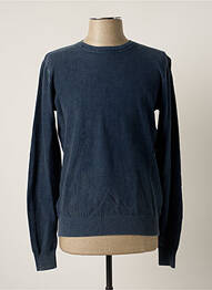 Pull tissage chiné manches longues bleu DAN JOHN homme