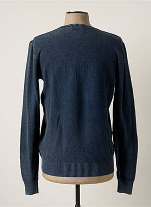 Pull tissage chiné manches longues bleu DAN JOHN homme