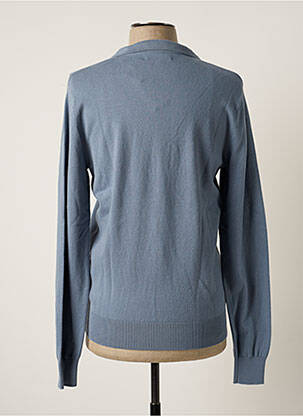 Pull finition bords-côtes manches longues bleu BONOBO homme