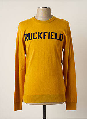 Pull finition bords-côtes manches longues jaune RUCKFIELD homme