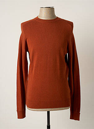 Pull finition bords-côtes manches longues marron #127344 homme