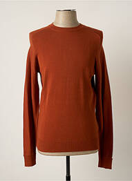 Pull finition bords-côtes manches longues marron #127344 homme