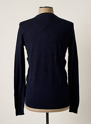 Pull finition bords-côtes manches longues bleu SORBINO homme