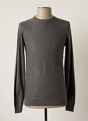 Pull tissage chiné manches longues gris SORBINO homme
