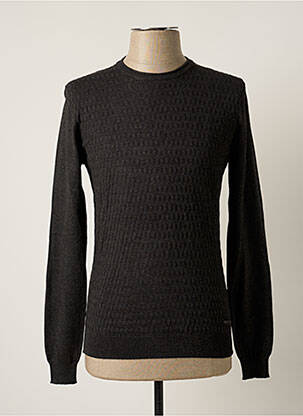 Pull tissage chiné manches longues gris SORBINO homme