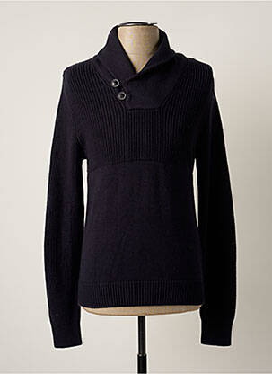 Pull finition bords-côtes manches longues bleu CELIO homme