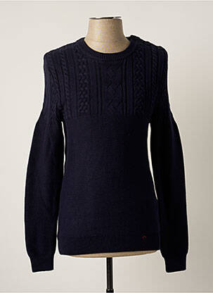 Pull maille torsadée manches longues bleu BONOBO homme
