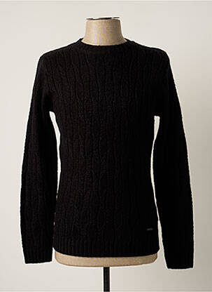 Pull maille torsadée manches longues noir SORBINO homme