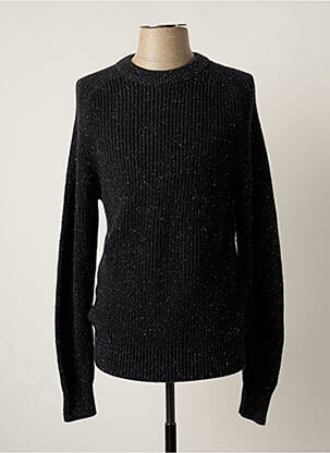 Pull finition bords-côtes manches longues noir CELIO homme