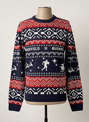 Pull tissage jacquard manches longues bleu RUCKFIELD homme