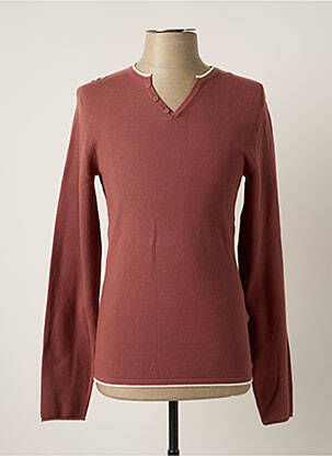 Pull col v manches longues rose BONOBO homme
