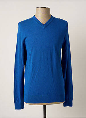 Pull col v manches longues bleu CELIO homme