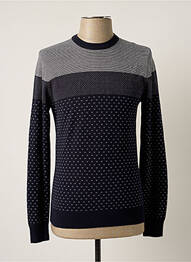 Pull tissage jacquard manches longues bleu BONOBO homme