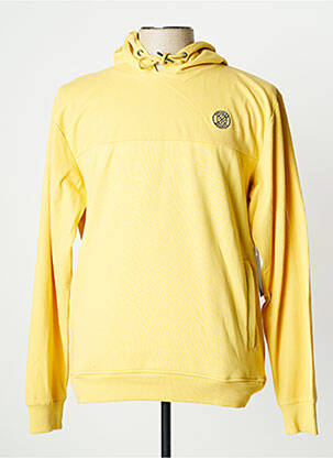 Sweat-shirt à capuche broderie manches longues jaune STOOKER homme