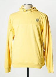 Sweat-shirt à capuche broderie manches longues jaune STOOKER homme