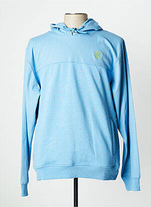 Sweat-shirt à capuche broderie manches longues bleu STOOKER homme