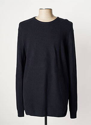 Pull finition bords-côtes manches longues bleu CELIO homme