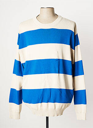 Pull finition bords-côtes manches longues bleu CELIO homme