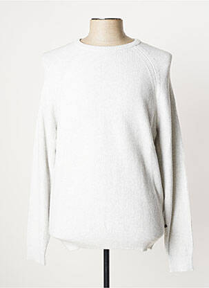 Pull finition bords-côtes manches longues beige BONOBO homme