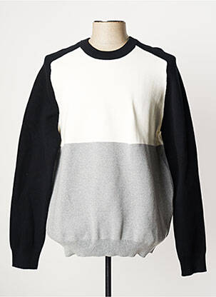 Pull finition bords-côtes manches longues noir CELIO homme