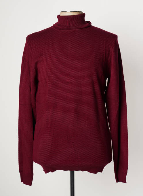 Pull col roulé rouge SORBINO pour homme
