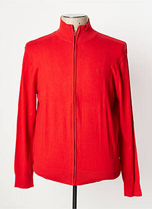 Gilet manches longues finition bords-côtes rouge VERTIGO homme