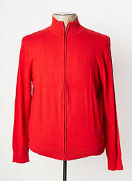 Gilet manches longues finition bords-côtes rouge VERTIGO homme