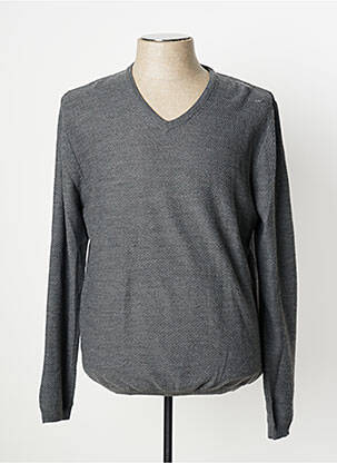 Pull col v manches longues gris DEVRED homme