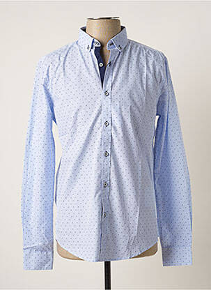 Chemise manches longues imprimé rayures bleu YVES DORSEY homme